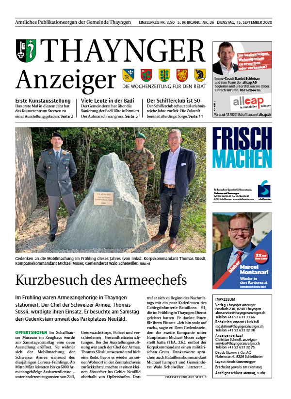 Thaynger Anzeiger vom 15.09.2020 PDF Ausgabe vom 15.09.2020