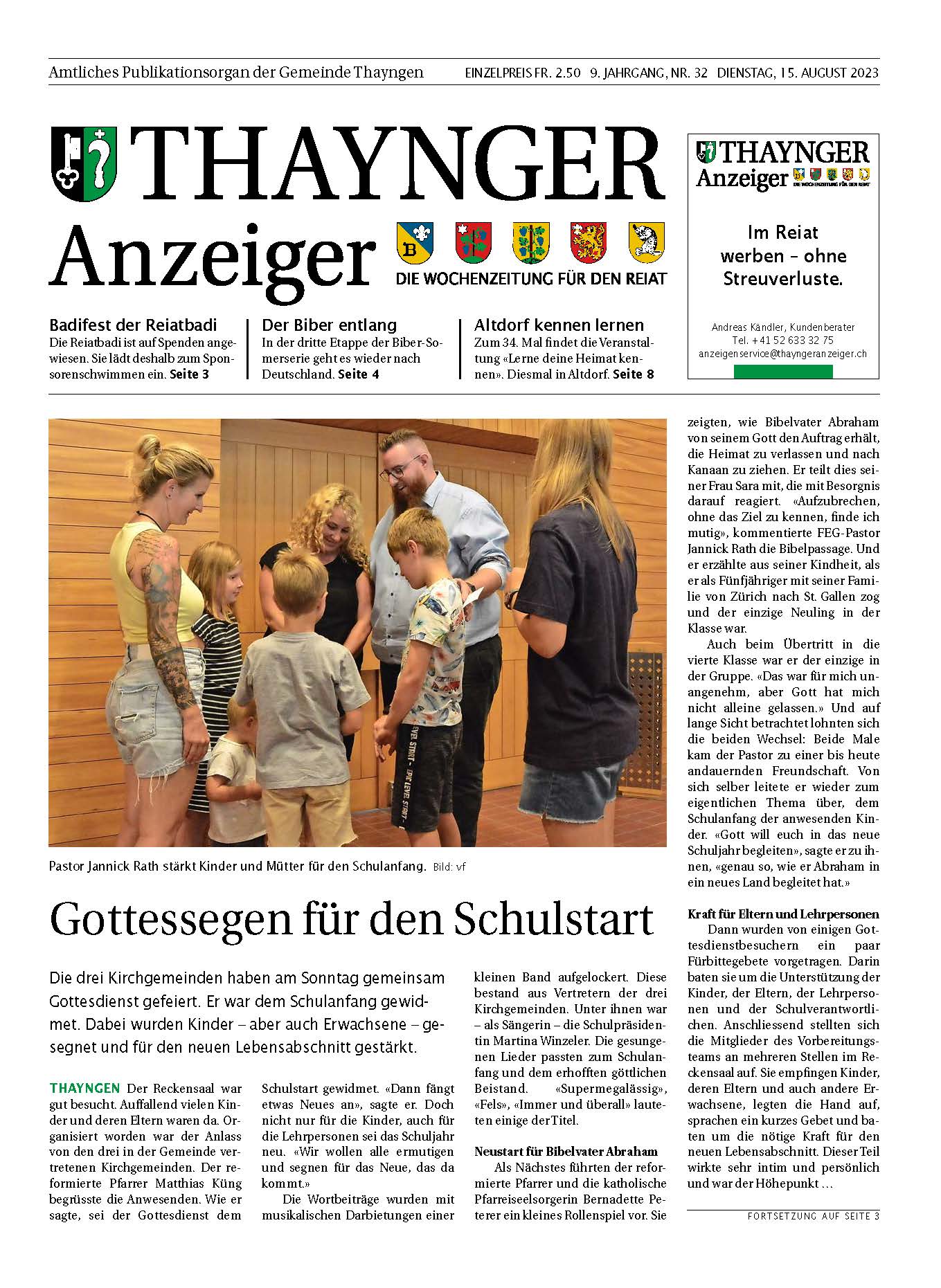 Thaynger Anzeiger vom 15. August 2023