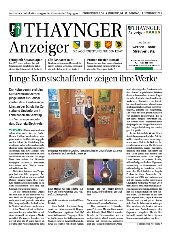 Thaynger Anzeiger vom 19. September 2023