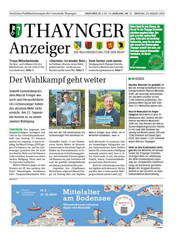 Thaynger Anzeiger vom 20. August 2024