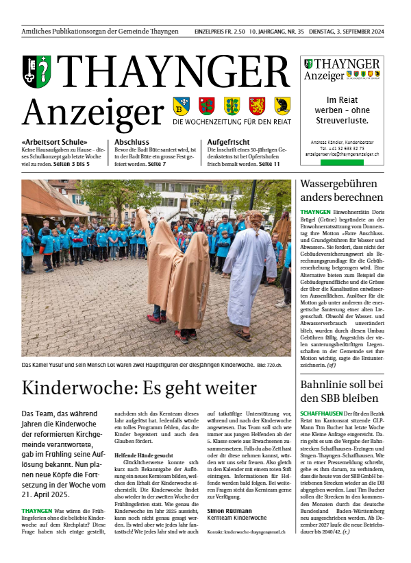 Thaynger Anzeiger vom 3. September 2024