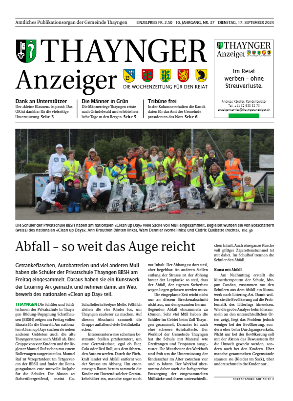 Thaynger Anzeiger vom 17. September 2024