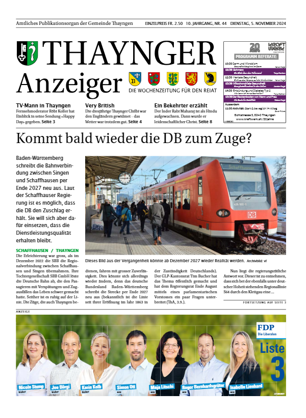 Thaynger Anzeiger vom 5. November 2024