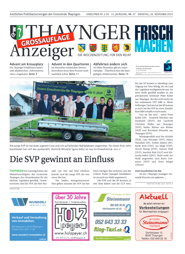 Thaynger Anzeiger vom 26. November 24