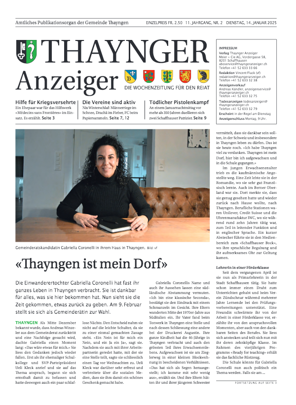 Thaynger Anzeiger vom 14. Januar 2025