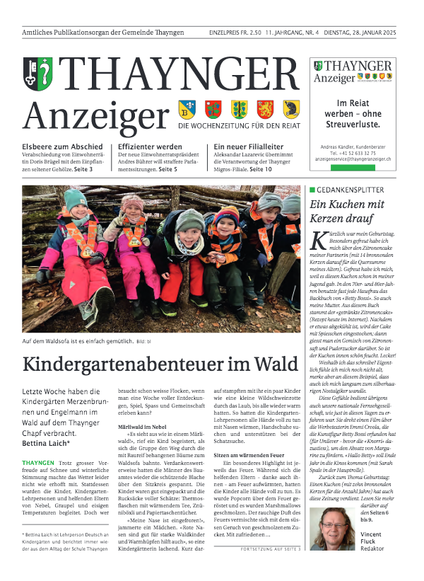 Thaynger Anzeiger vom 28. Januar 2025