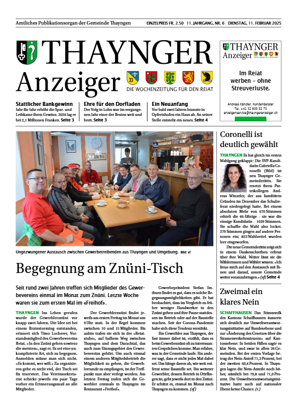 Thaynger Anzeiger vom 11. Februar 2025