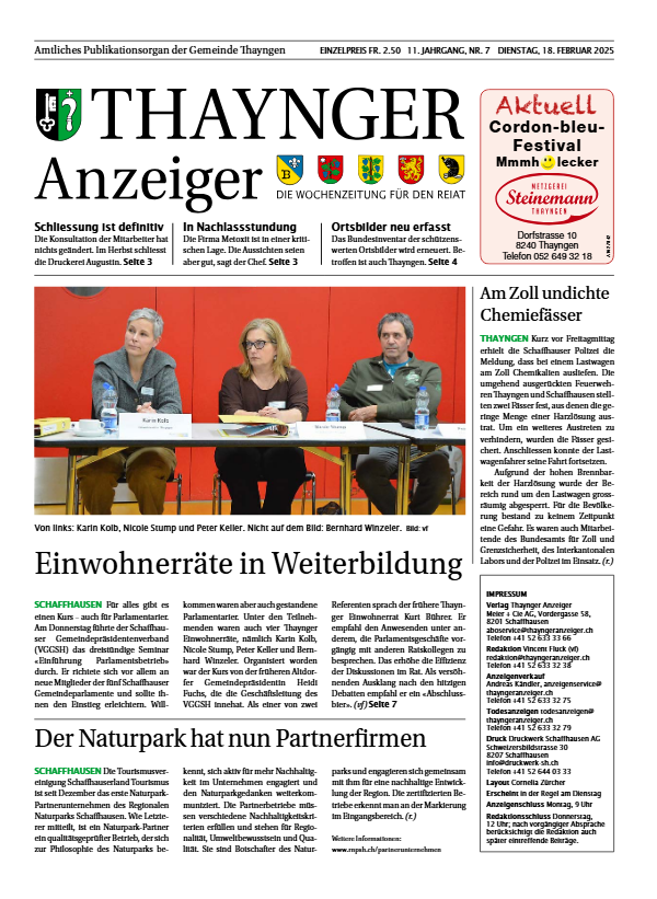 Thaynger Anzeiger vom 18. Februar 2025