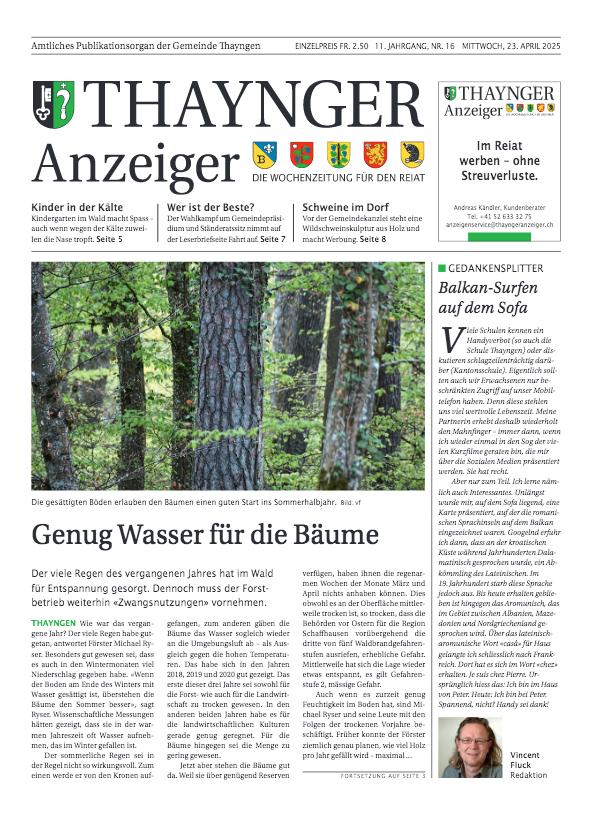 Thaynger Anzeiger vom 23. April 2025