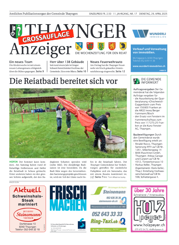 Thaynger Anzeiger vom 29. April 2025