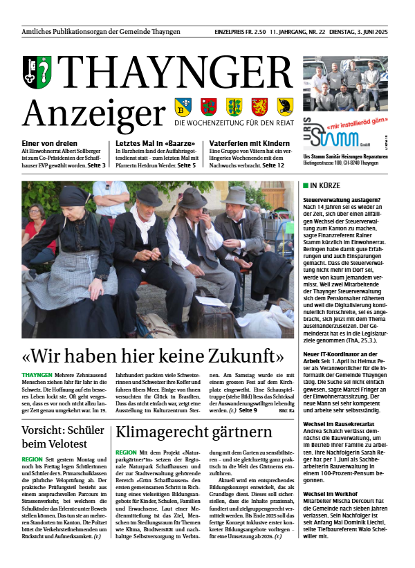 Thaynger Anzeiger vom 3. Juni 2025