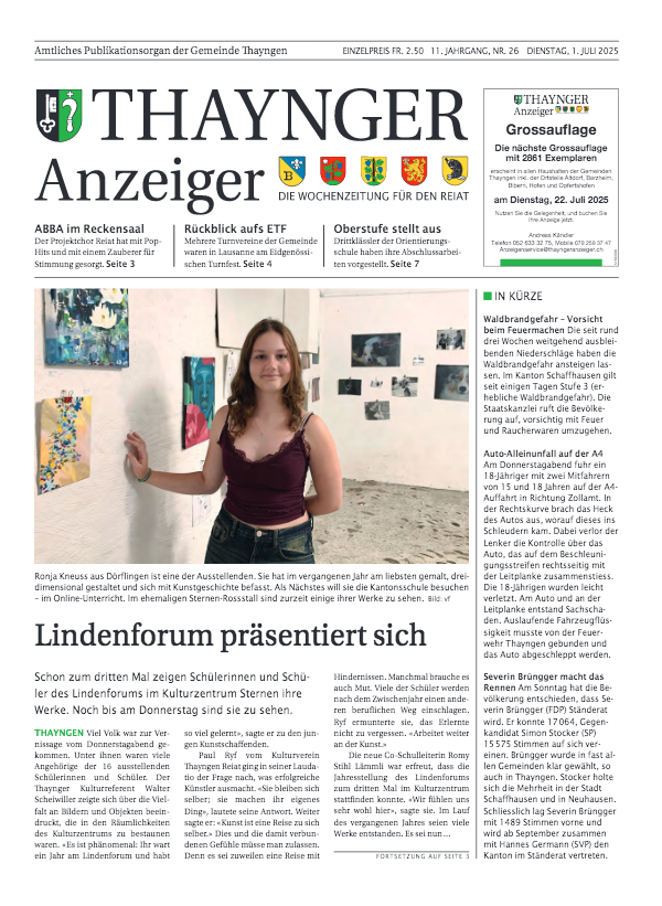 Thaynger Anzeiger vom 1. Juli 2025