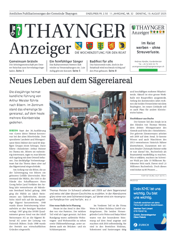 Thaynger Anzeiger vom 19. August 2025