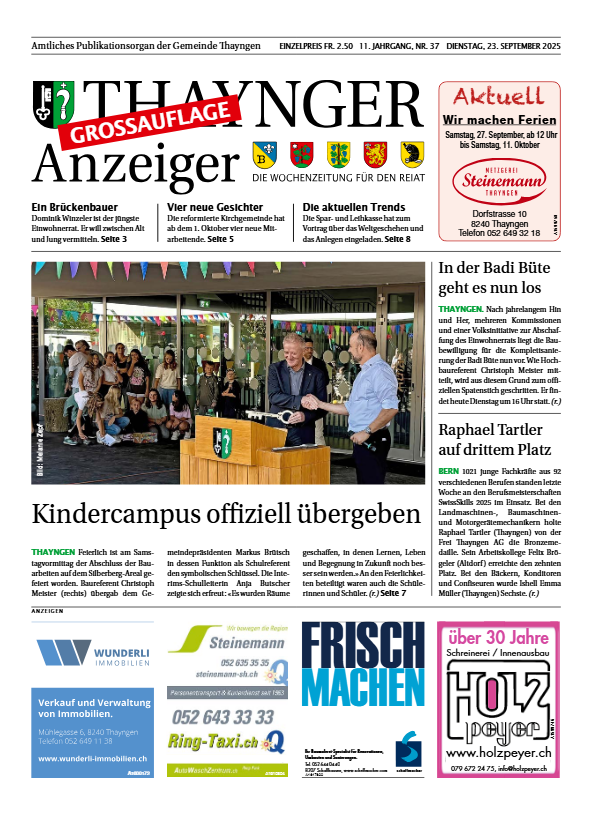 Thaynger Anzeiger vom 23. September 2025
