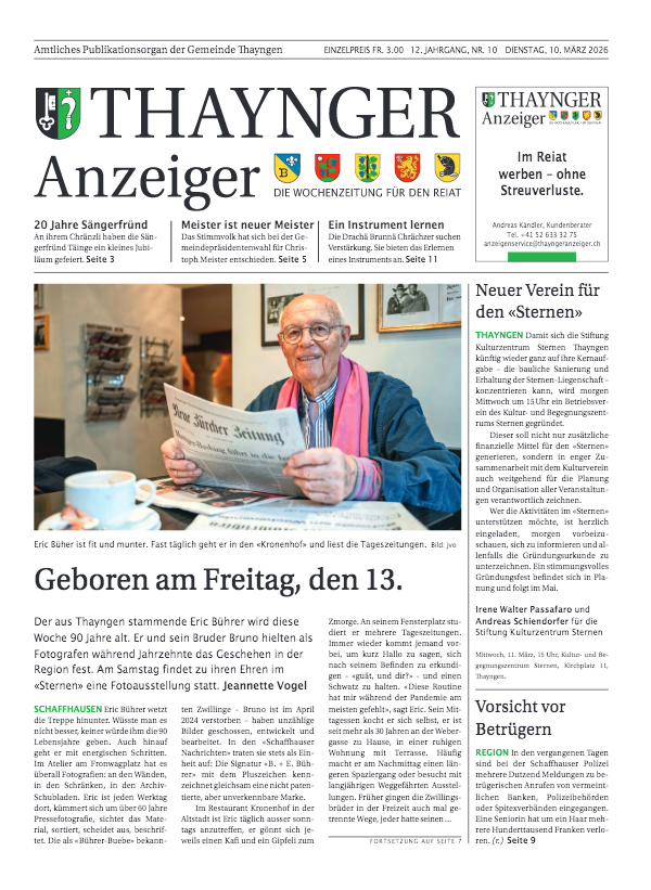 Thaynger Anzeiger vom 10. März 2026