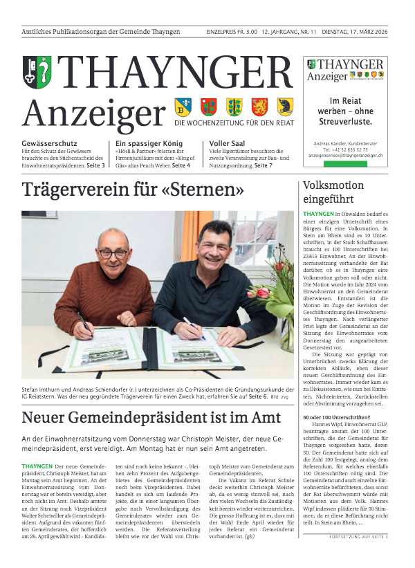 Thaynger Anzeiger vom 17. März 2026 Thaynger Anzeiger vom 17. März 2026