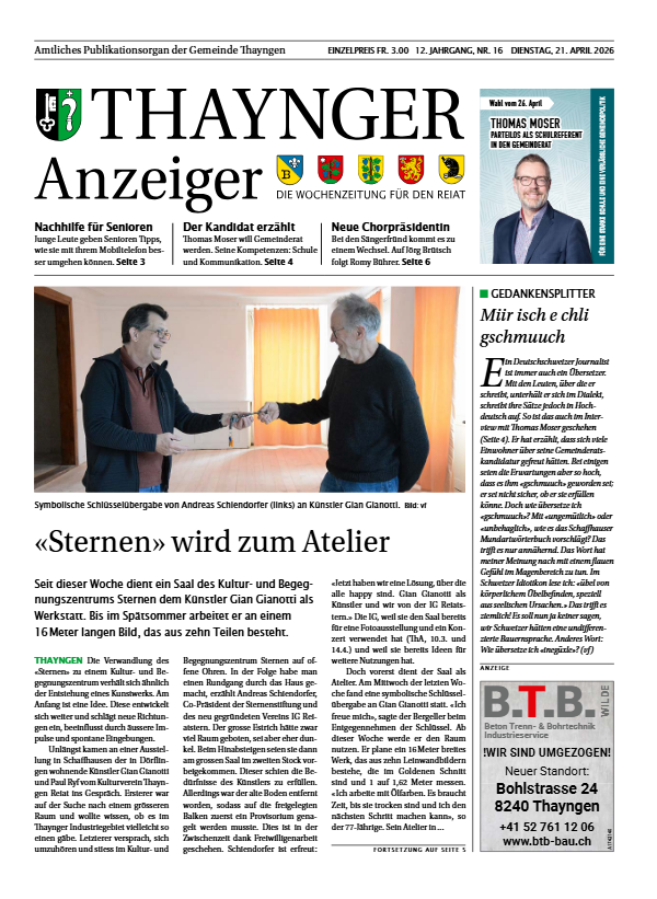 Thaynger Anzeiger vom 21. April 2026