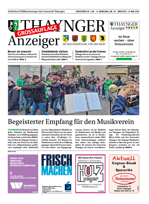 Thaynger Anzeiger vom 12. Mai 2026