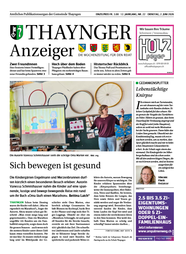 Thaynger Anzeiger vom 2. Juni 2026 Thaynger Anzeiger vom 2. Juni 2026