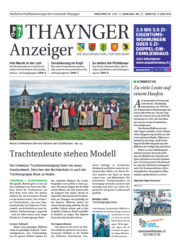 Thaynger Anzeiger vom 9. Juni 2026 Thaynger Anzeiger vom 9. Juni 2026