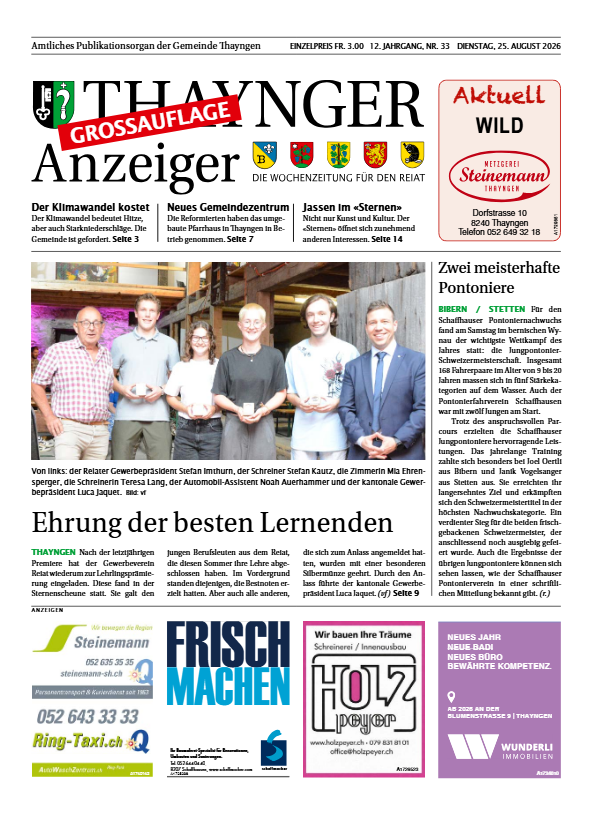 Thaynger Anzeiger vom 25. August 2026
