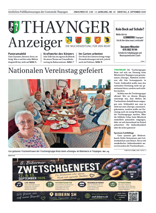 Thaynger Anzeiger vom 8. September 2026