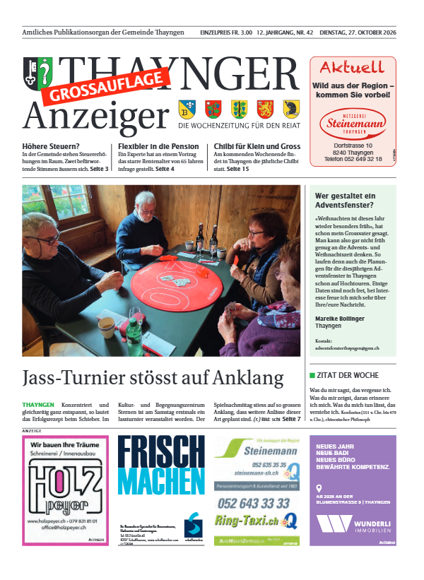Thaynger Anzeiger vom 27. Oktober 2026